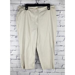 Jaclyn Smith Pants Sport Gingham Capri Cream and white cottage prarie coquette